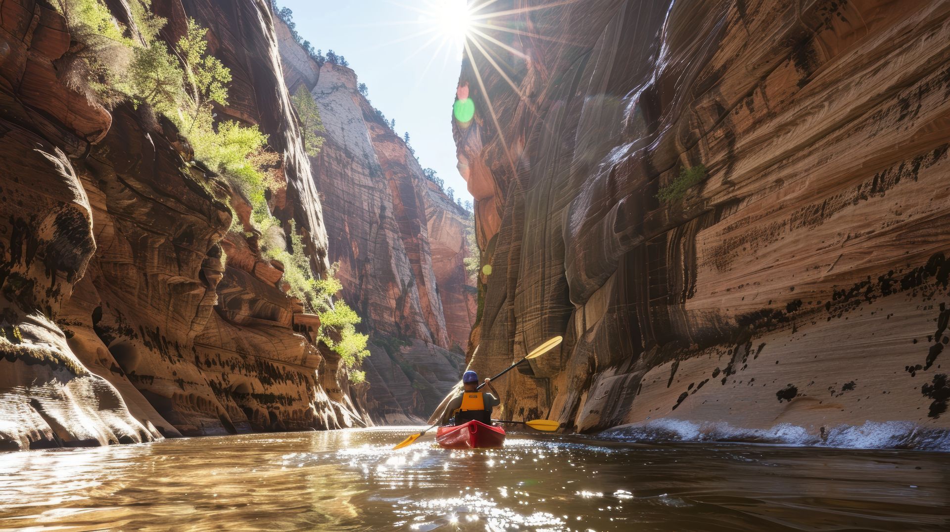 Kayak dans un canyon